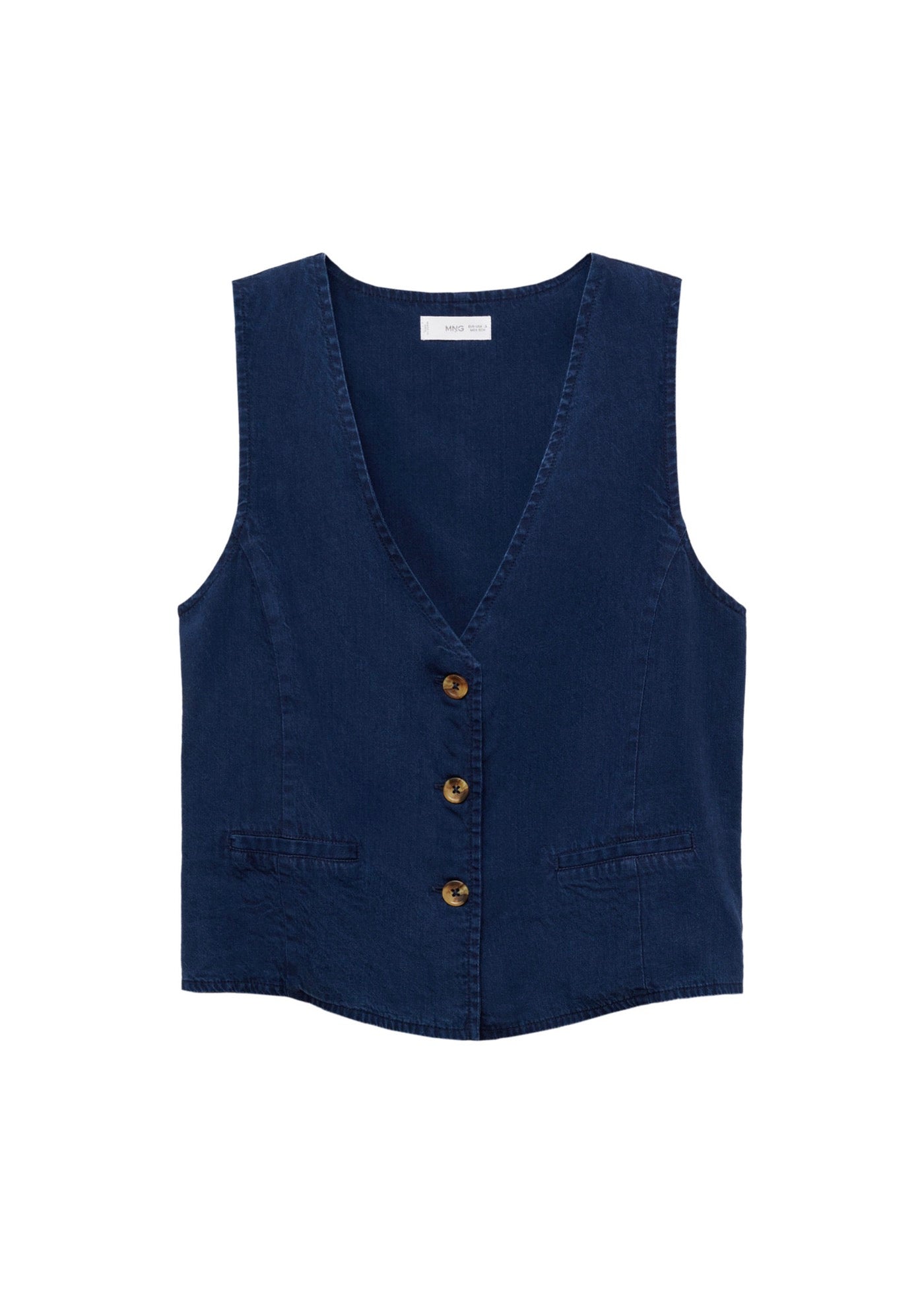 Lyocell Denim Effect Vest - Dark Blue