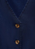 Lyocell Denim Effect Vest - Dark Blue