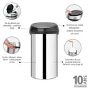 Touch Bin - 60L - Brilliant Steel