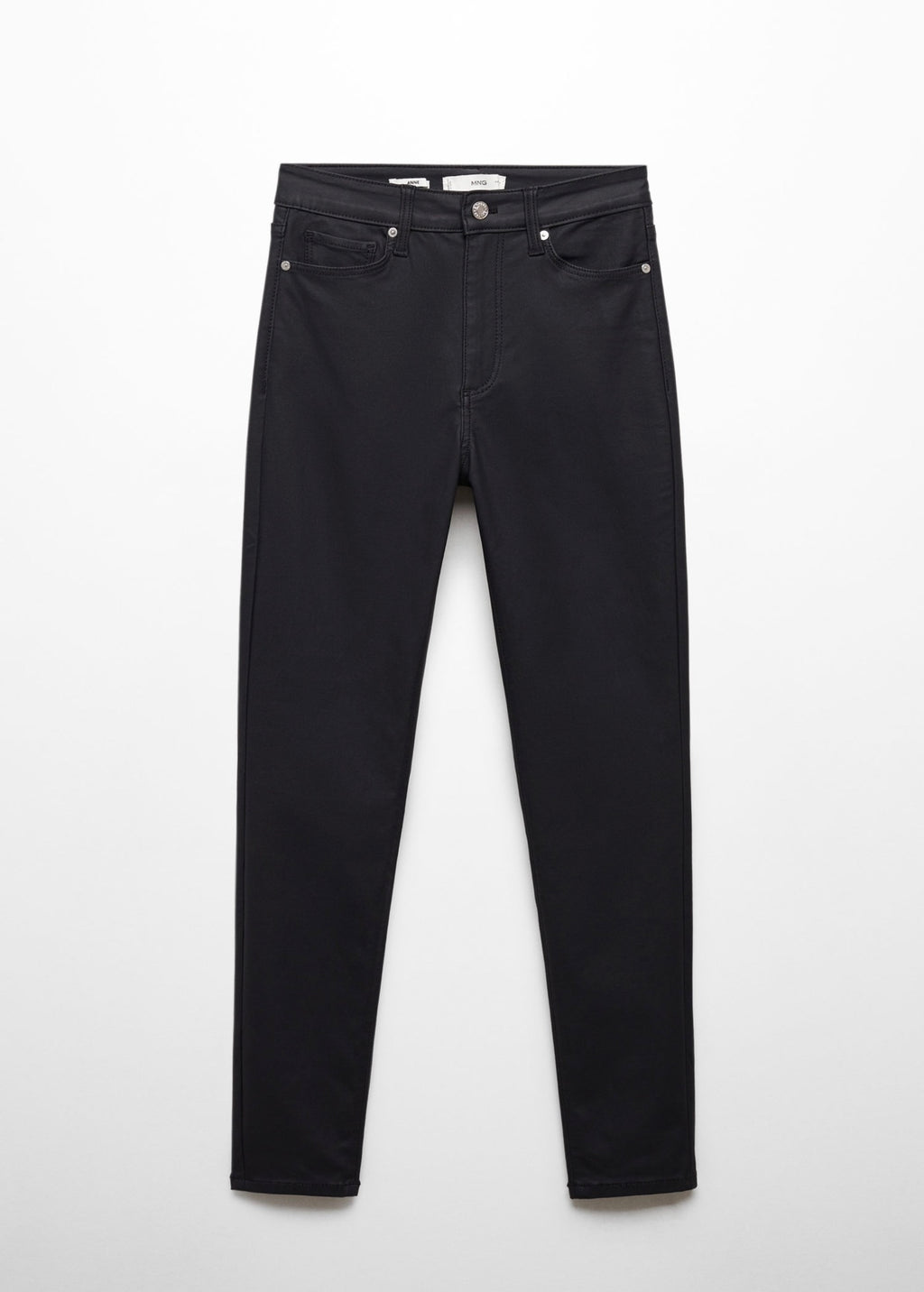 High-Waisted Coated Skinny Jeans