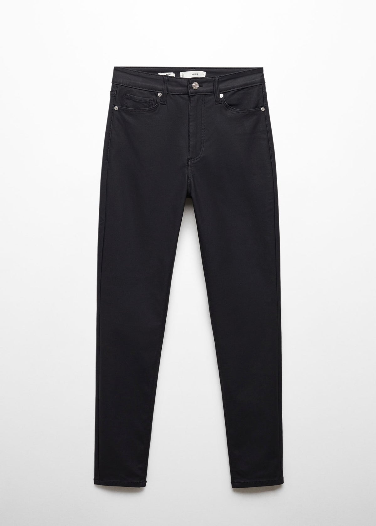High-Waisted Coated Skinny Jeans
