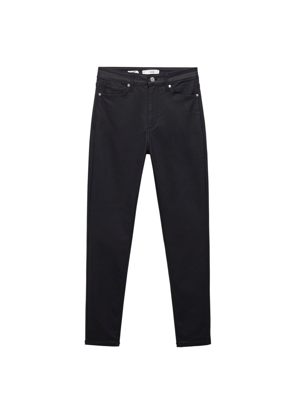 High-Waisted Coated Skinny Jeans