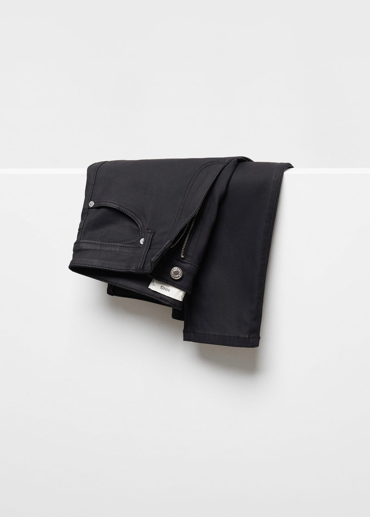 High-Waisted Coated Skinny Jeans