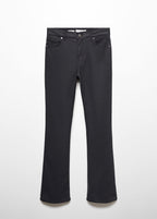 Pantalón Vaquero Flare Crop Encerado - Black
