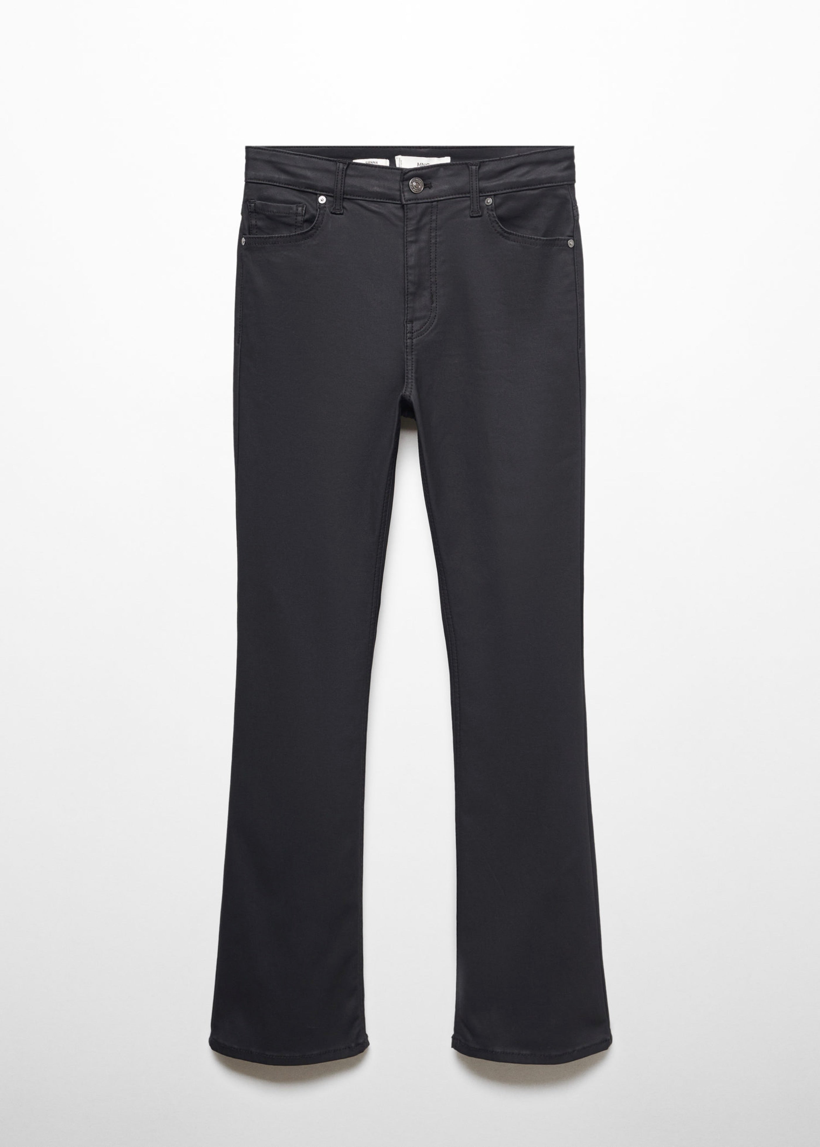 Pantalón Vaquero Flare Crop Encerado - Black