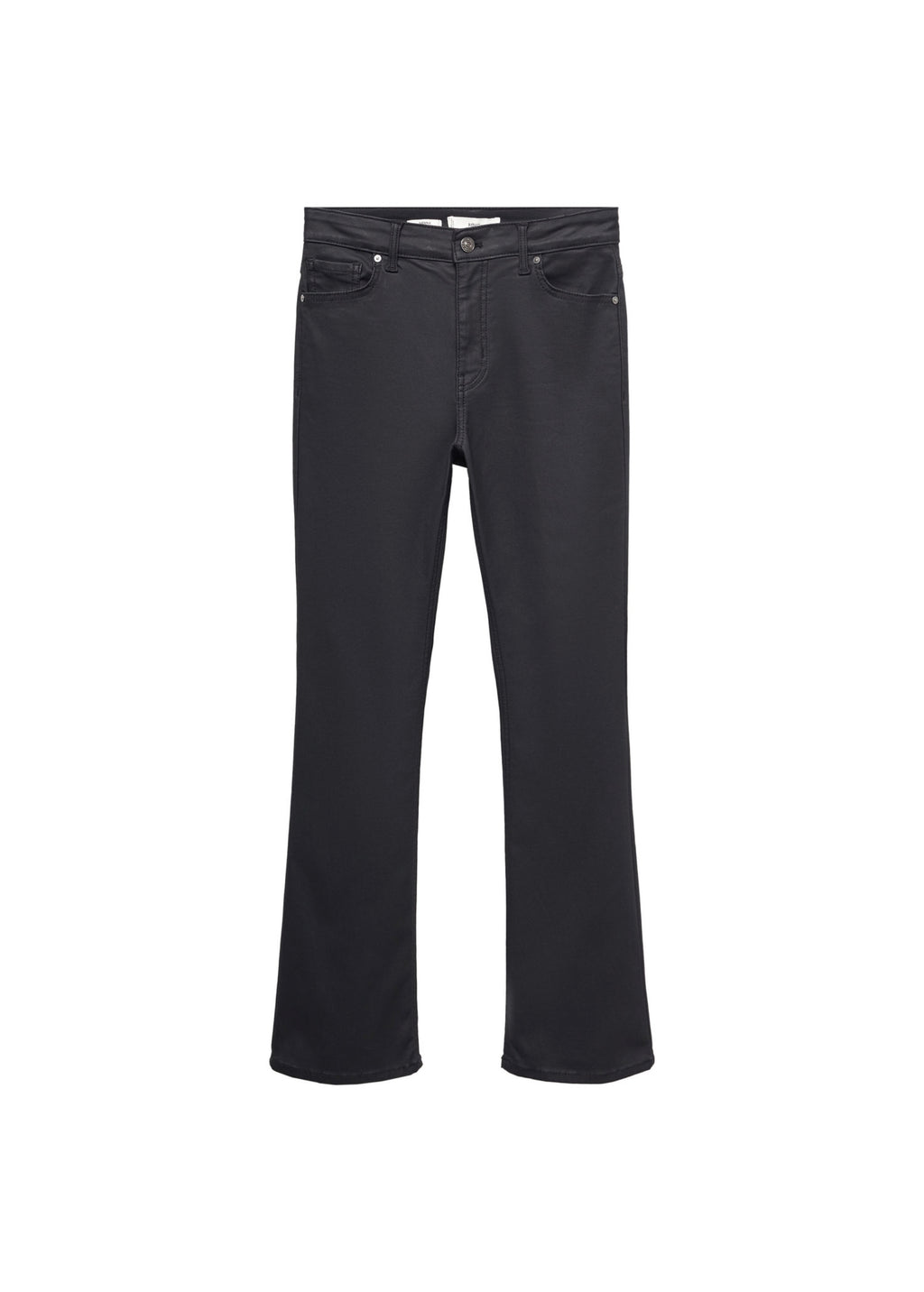 Pantalón Vaquero Flare Crop Encerado - Black