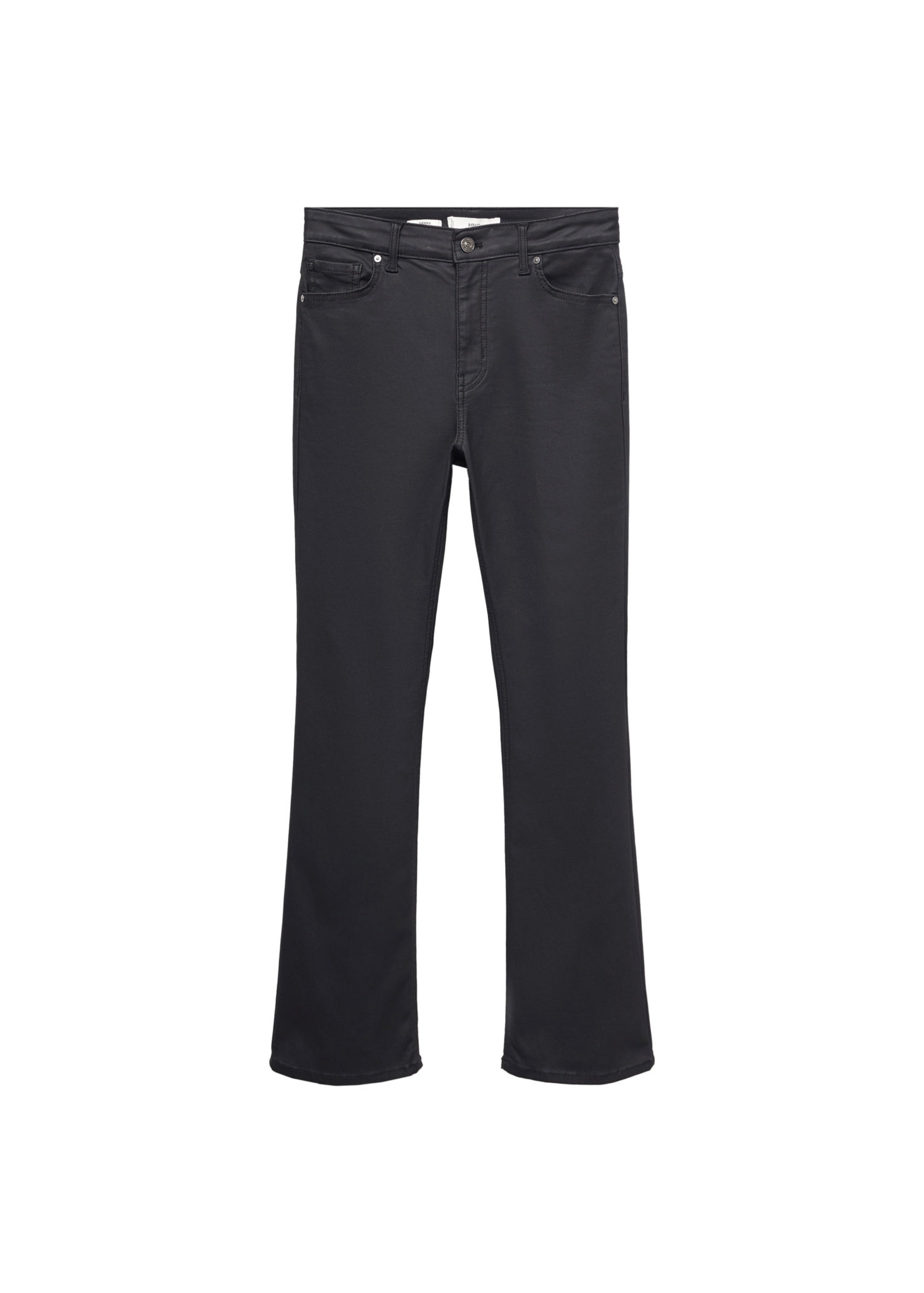 Pantalón Vaquero Flare Crop Encerado - Black