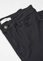 Pantalón Vaquero Flare Crop Encerado - Black