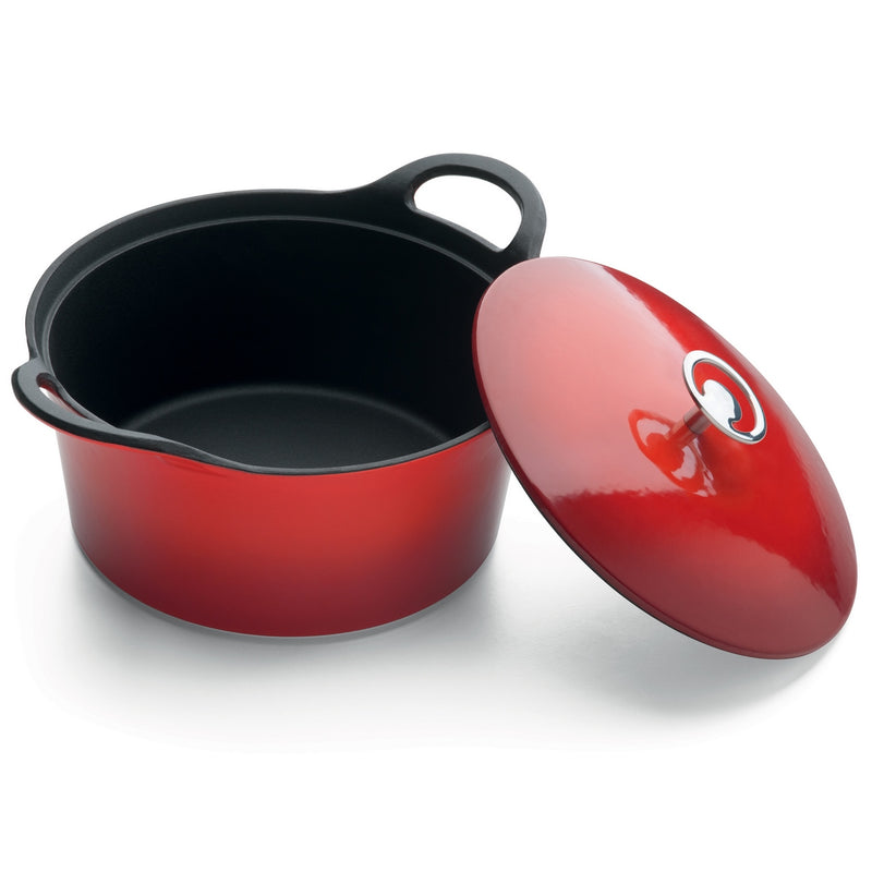 Volcan - Cocotte Ovale Fonte Avec Couvercle - 2 Tailles - Rouge