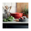 Volcan - Cocotte Ovale Fonte Avec Couvercle - 2 Tailles - Rouge