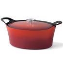Volcan - Cocotte Ovale Fonte Avec Couvercle - 2 Tailles - Rouge