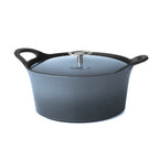 Volcan - Cocotte Ronde Fonte Avec Couvercle - 20cm - Bleu Denim