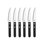 Steak Pizza - Set De 6 Couteaux Steak - Noir