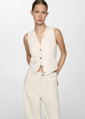 Gilet En Jean Boutons - Off White