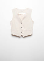 Gilet En Jean Boutons - Off White