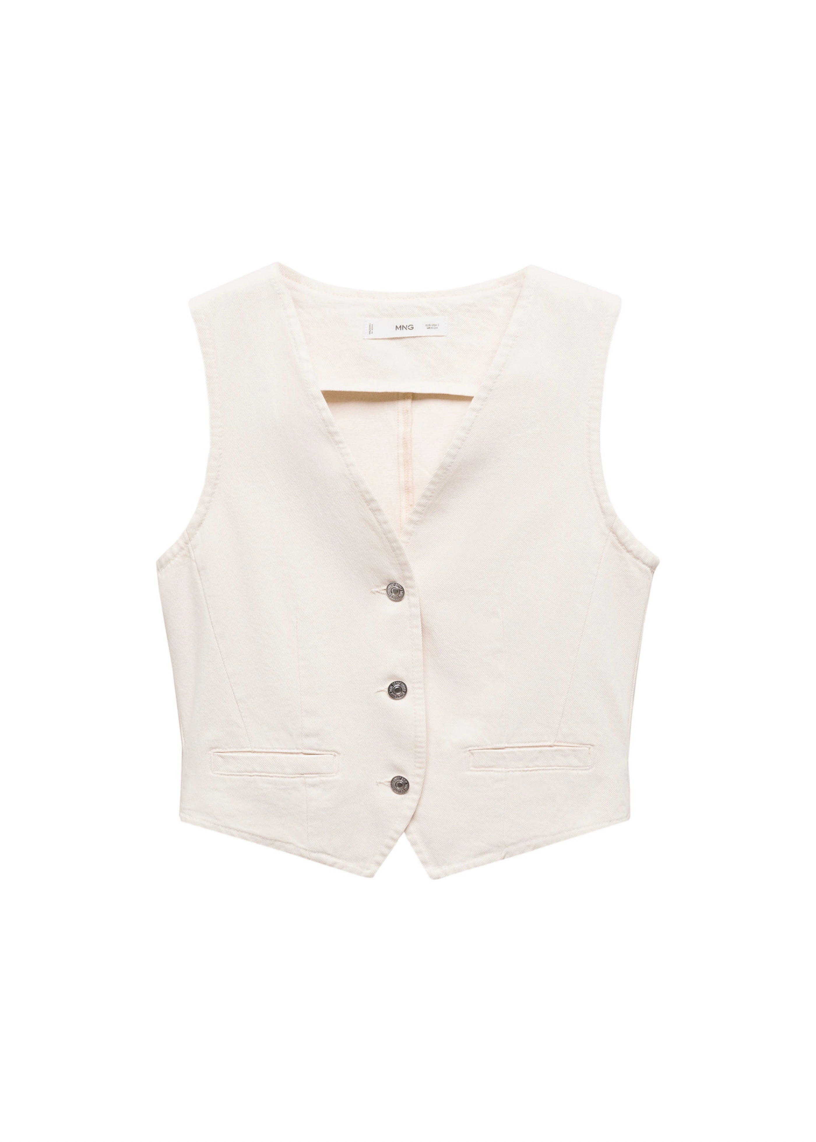 Gilet En Jean Boutons - Off White