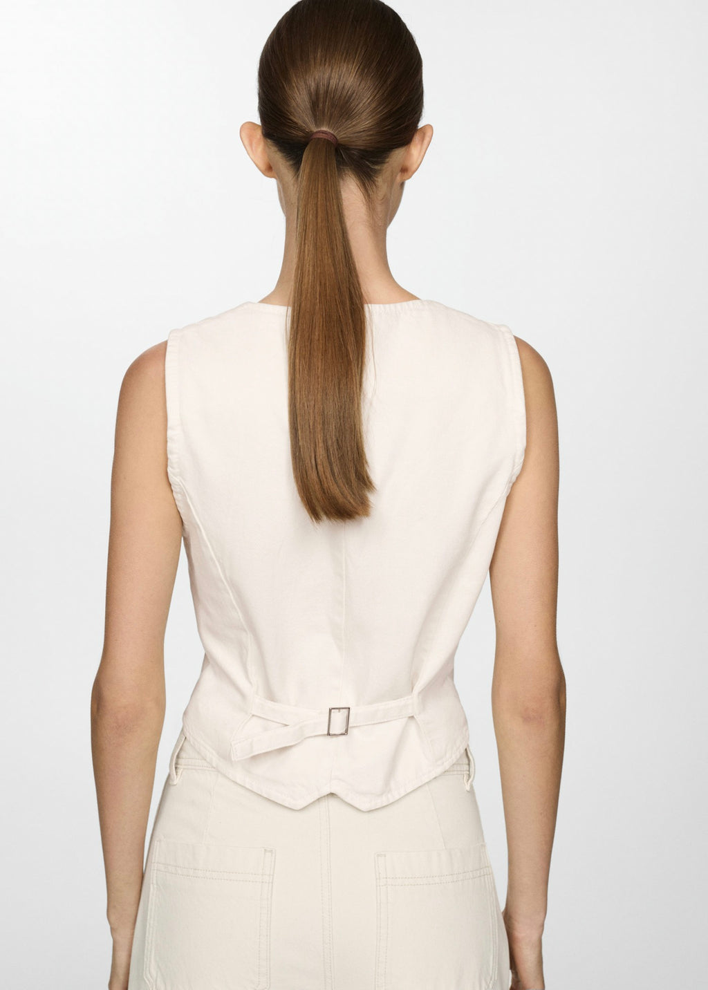Gilet En Jean Boutons - Off White