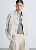 Veste 100% Lin Fermeture Éclair - Light/Pastel Grey