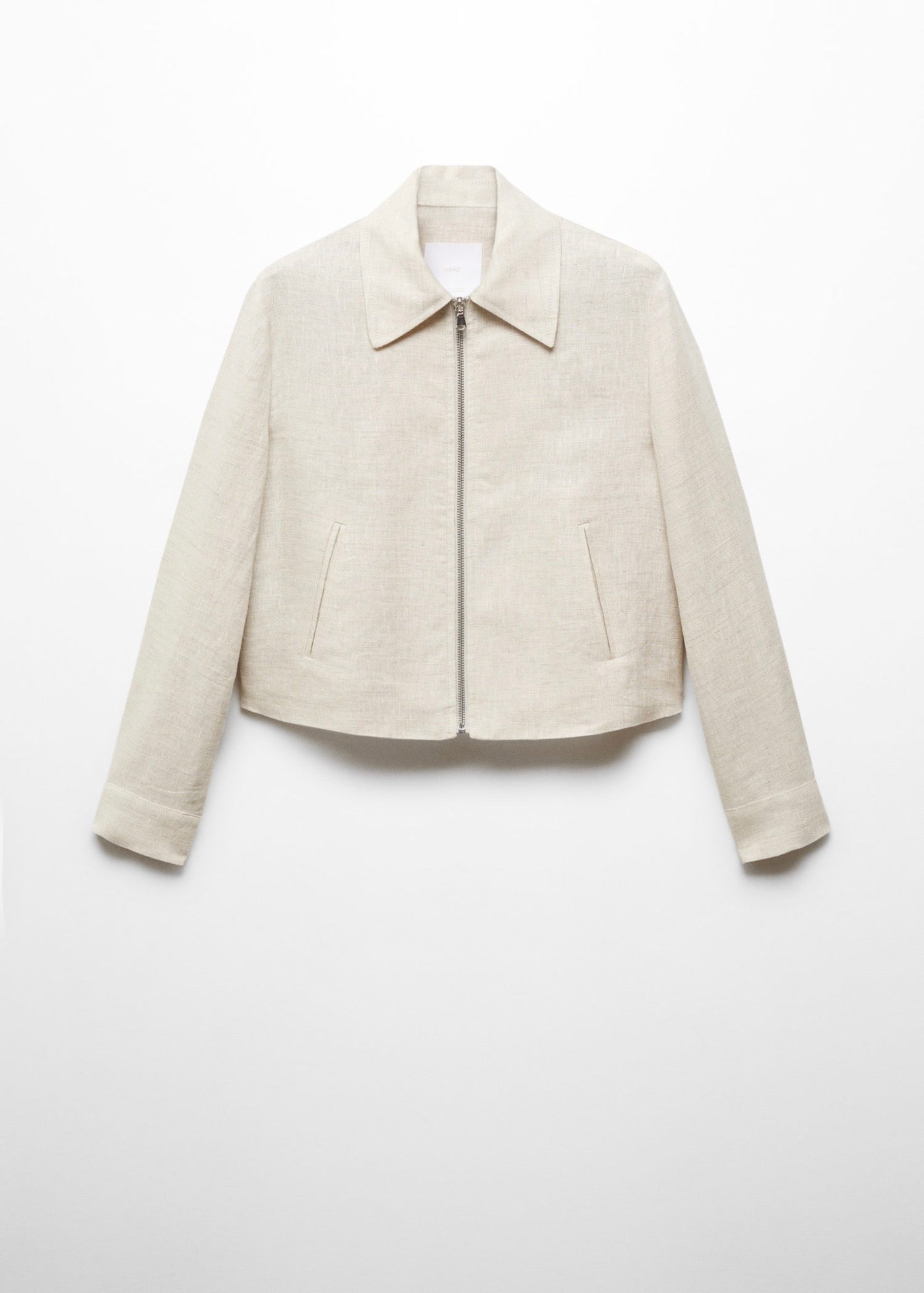 Veste 100% Lin Fermeture Éclair - Light/Pastel Grey