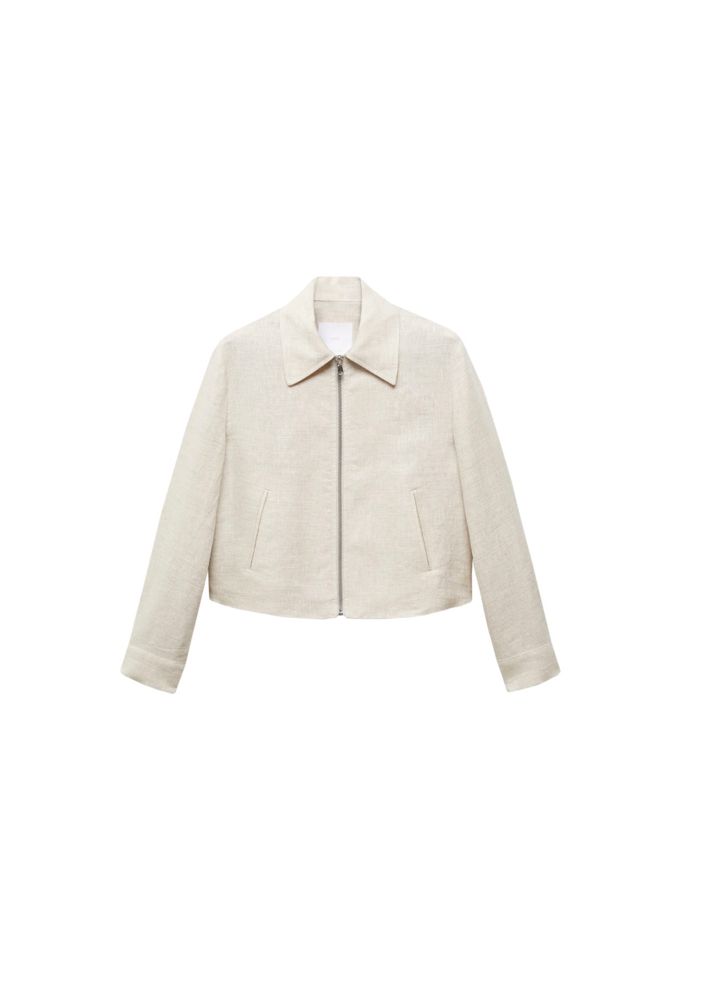 Veste 100% Lin Fermeture Éclair - Light/Pastel Grey