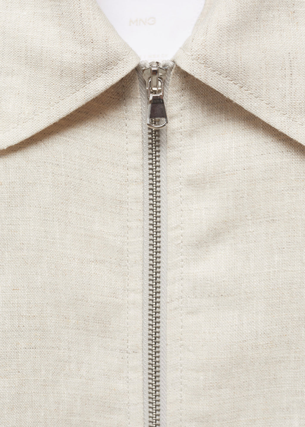 Veste 100% Lin Fermeture Éclair - Light/Pastel Grey