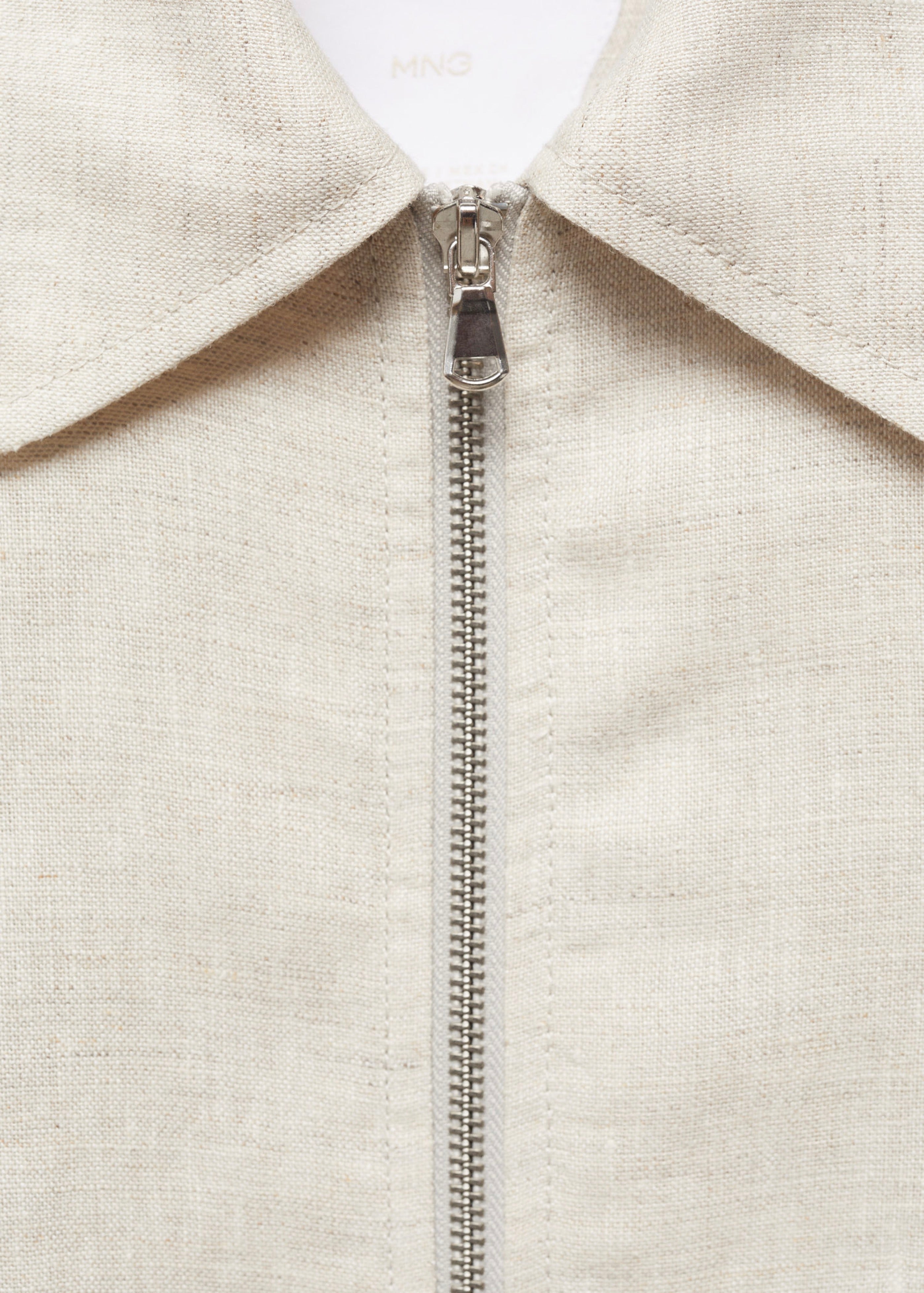 Veste 100% Lin Fermeture Éclair - Light/Pastel Grey