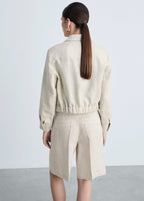 Veste 100% Lin Fermeture Éclair - Light/Pastel Grey