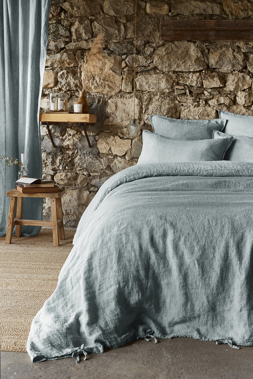 Housse De Couette - Lin Lavé - Soline - Azur