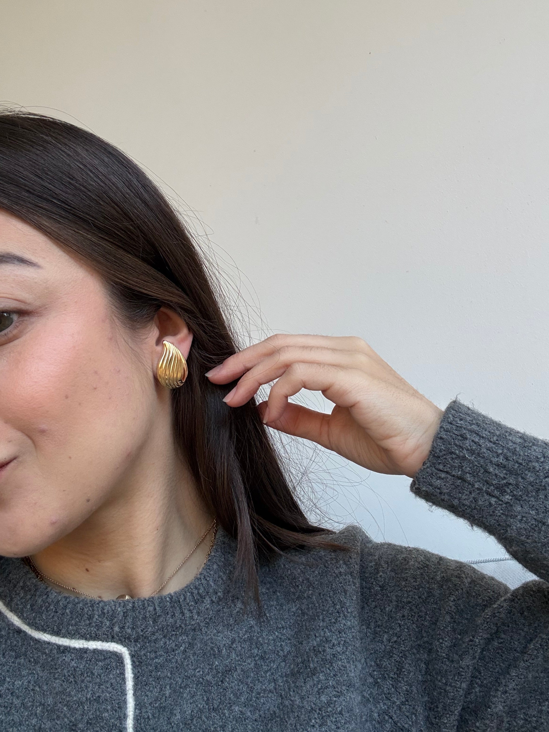 Pendientes Napier Vintage - Gotas Esculpidas Doradas