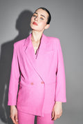 Blazer Ema de lino rosa vibrante