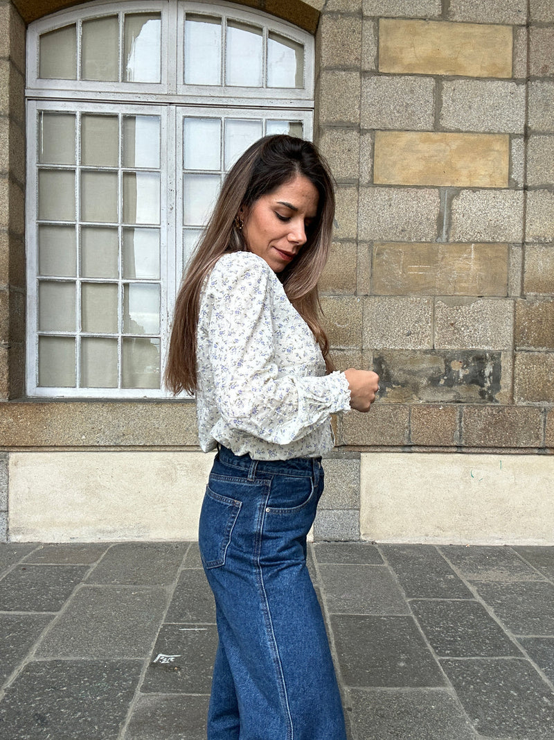 Chemise À Fleurs Lila