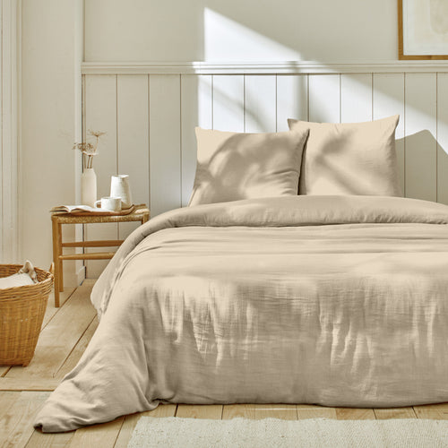 Complete Bedding Set - 100% Cotton Gauze - Linen Color