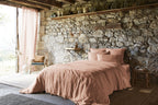 Soline - Housse De Couette - Lin Lavé - Vieux Rose