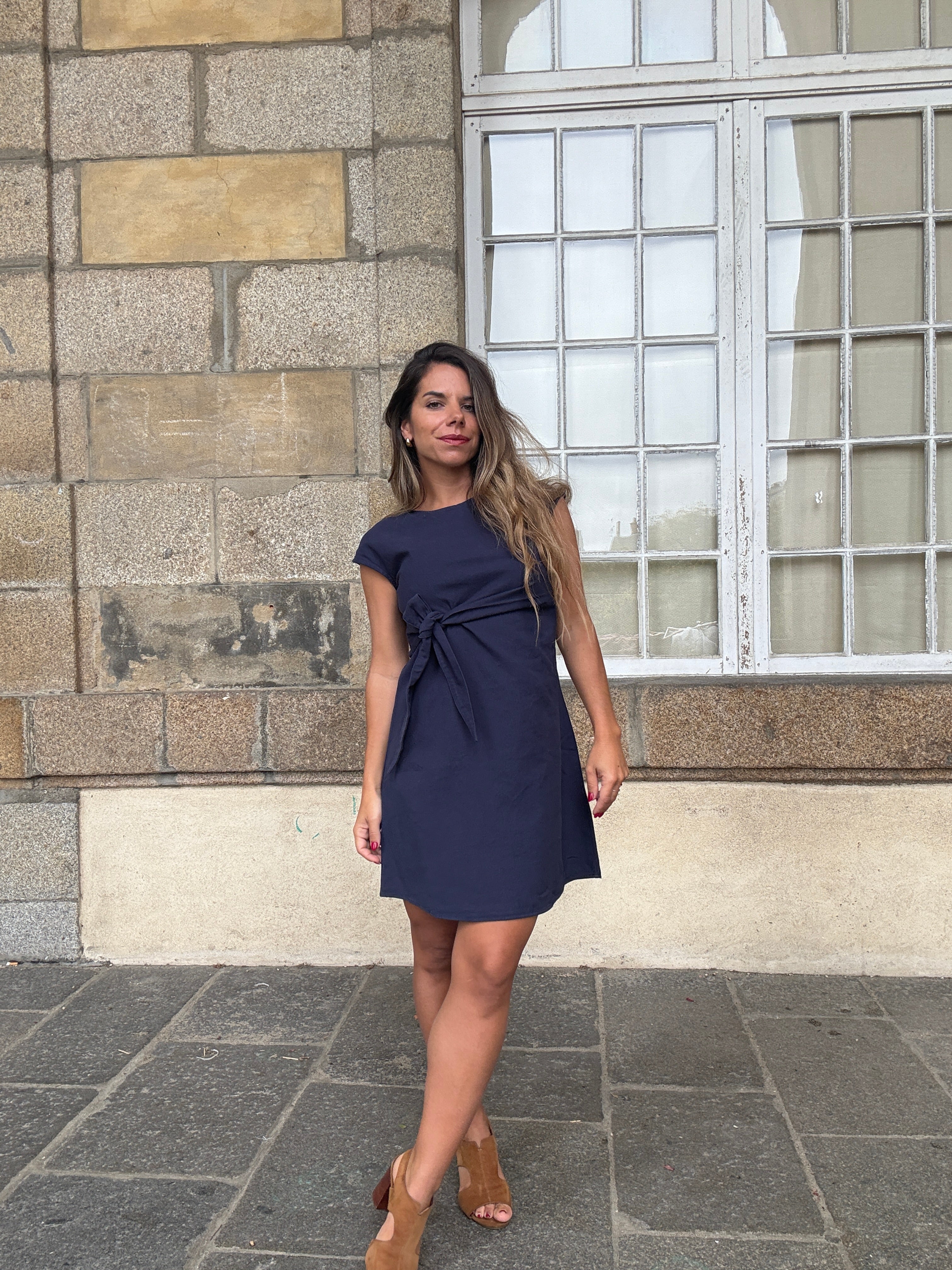 Robe courte Carlota marine