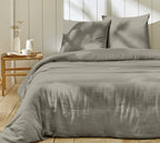 Ozen - Parure Da Letto Completa - 100% Garza Di Cotone - Grigio Ciottolo