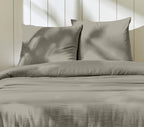 Ozen - Parure Da Letto Completa - 100% Garza Di Cotone - Grigio Ciottolo