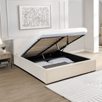 Livy - Cama con almacenaje - Pana - Beige