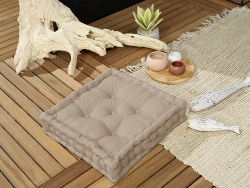 Coussin De Sol - Coton Uni - Kala - Ficelle