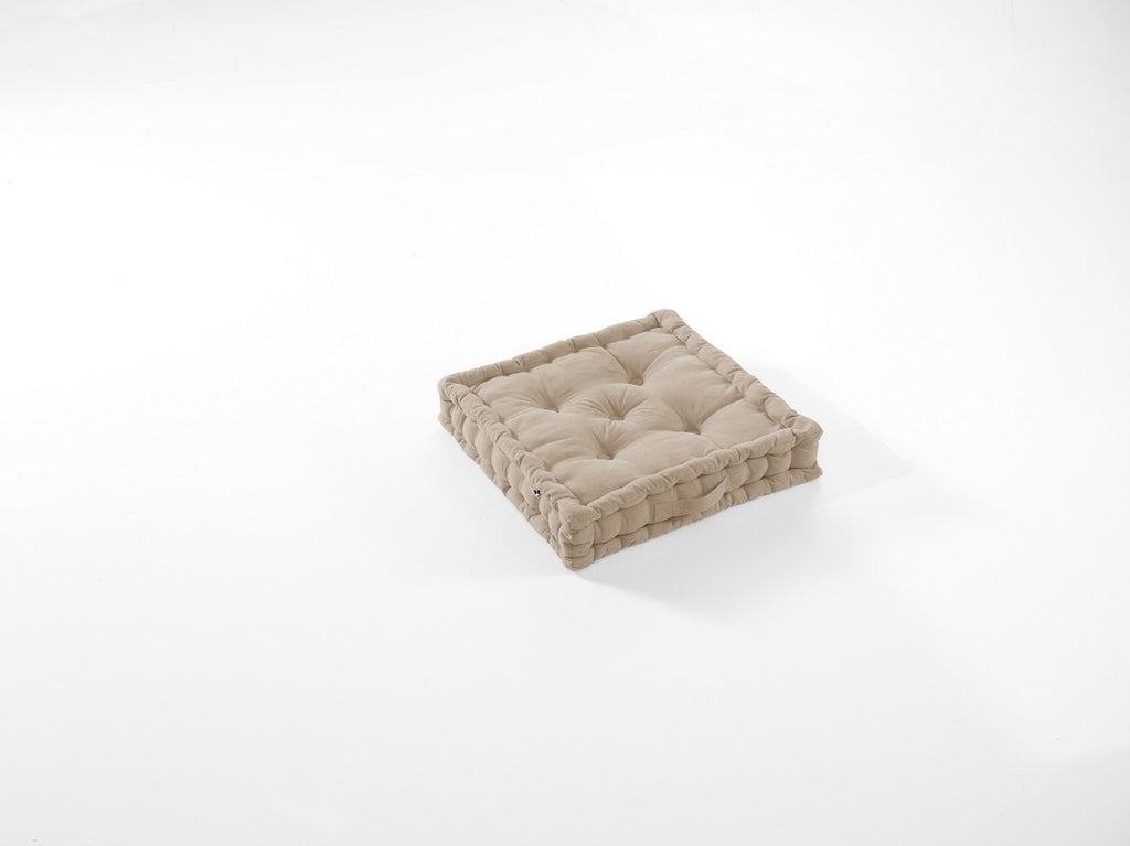 Kala - Coussin De Sol - Coton Uni - Ficelle