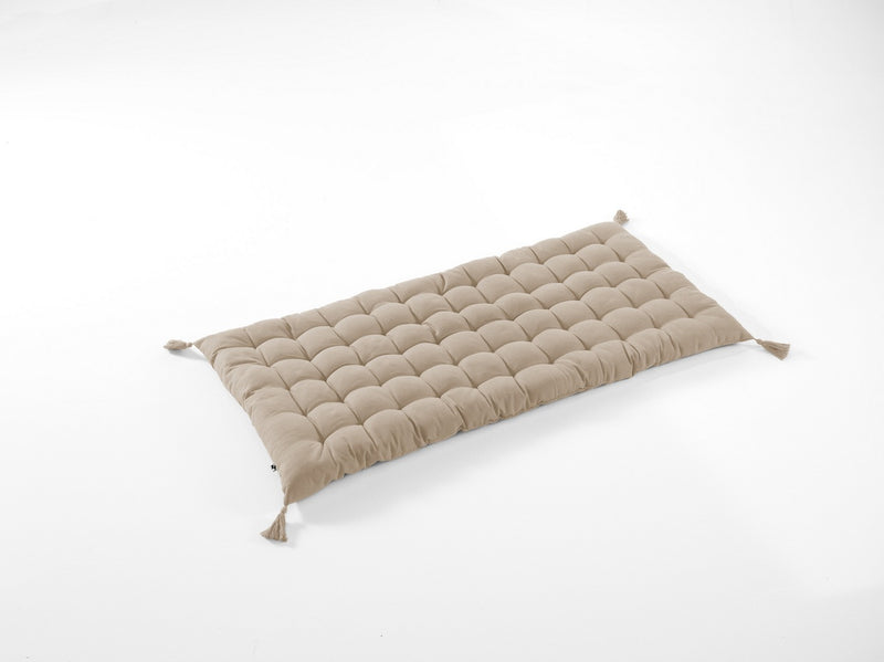 Matelas De Sol Avec Pompons - Coton Uni - Kala Ficelle