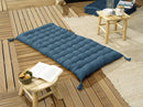 Floor Mattress with Pom-poms - Plain Cotton - Kala - Denim Blue