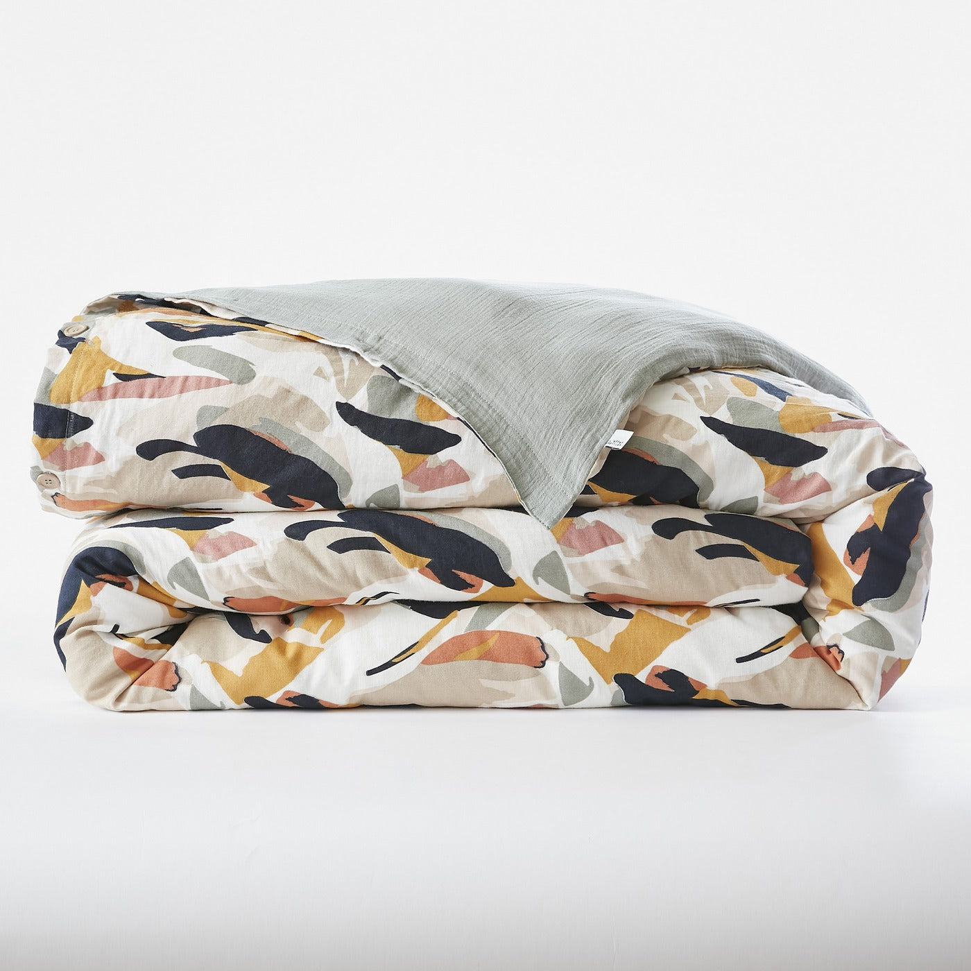 Julia - Funda Nórdica Reversible - Gasa de Algodón Estampada - Eucalipto