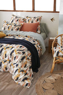 Housse De Couette Réversible - Gaze De Coton Imprimée - Julia - Eucalyptus