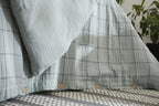 Gaïa Match - Housse De Couette Réversible - Double Gaze De Coton Tissée Teinte - Eucalyptus