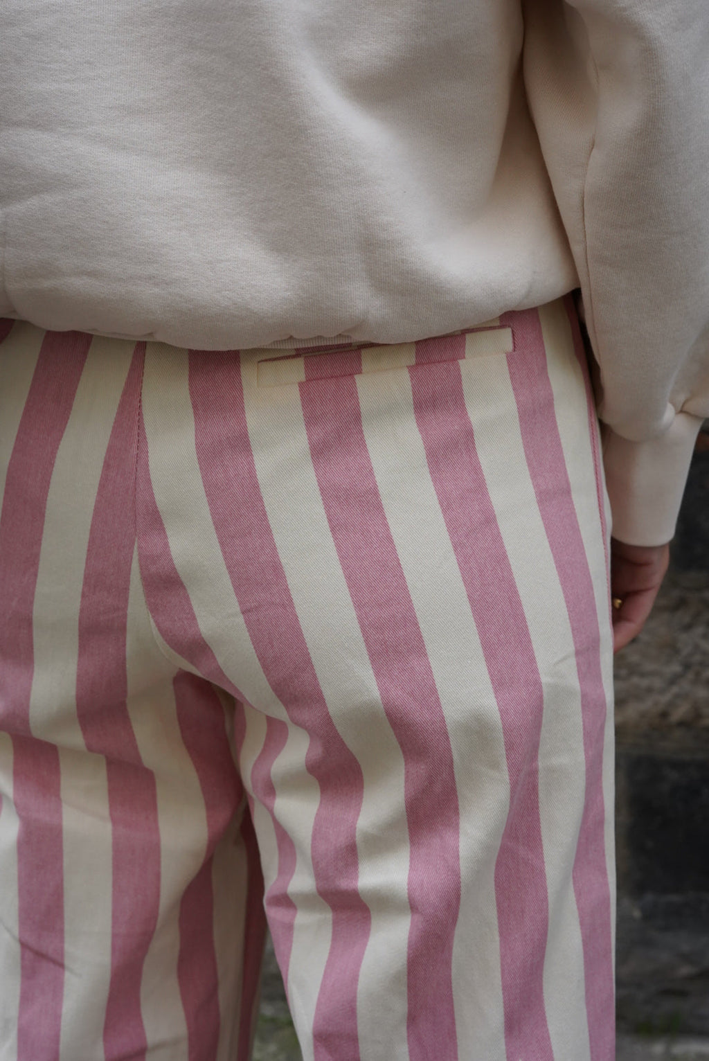 Hubert Stripe Pants Pink/Ecru