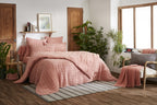 Gaïa Match - Housse De Couette Réversible - Double Gaze De Coton Tissée Teinte - Rose Pêche
