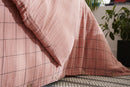 Housse De Couette Réversible - Gaze De Coton Tissée Teinte - Gaïa Match - Rose Pêche