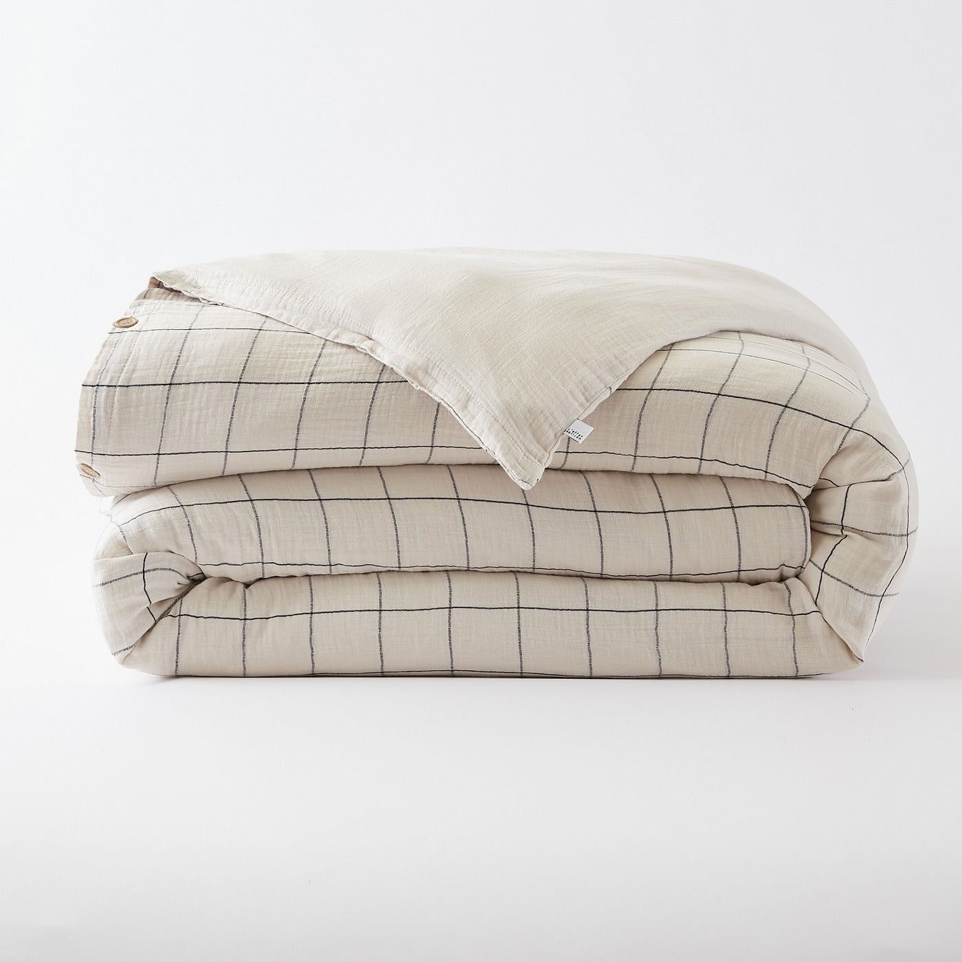 Gaïa Match - Housse De Couette Réversible - Double Gaze De Coton Tissée Teinte - Pampa