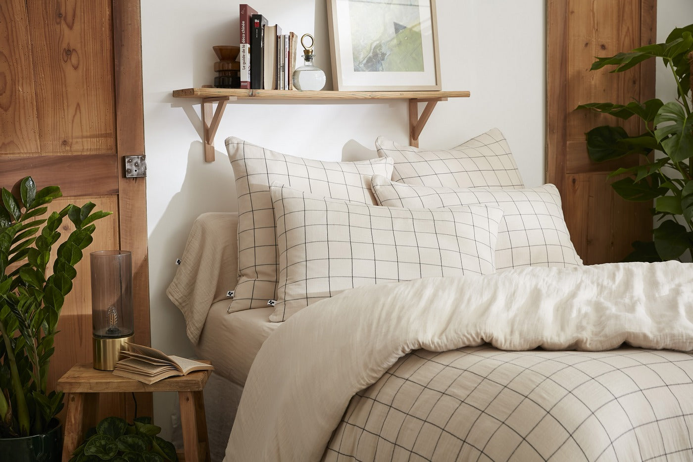 Gaïa Match - Housse De Couette Réversible - Double Gaze De Coton Tissée Teinte - Pampa