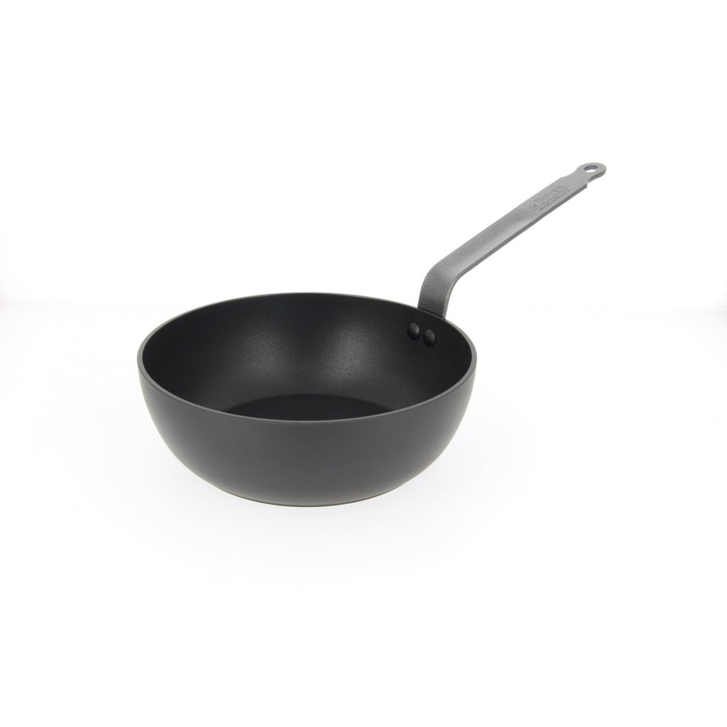De Buyer – Choc Intense - Antihaft-Sauteuse - Geschmiedetes Aluminium - Schwarz, schwarze Karbonstahlpfanne mit langem Stiel